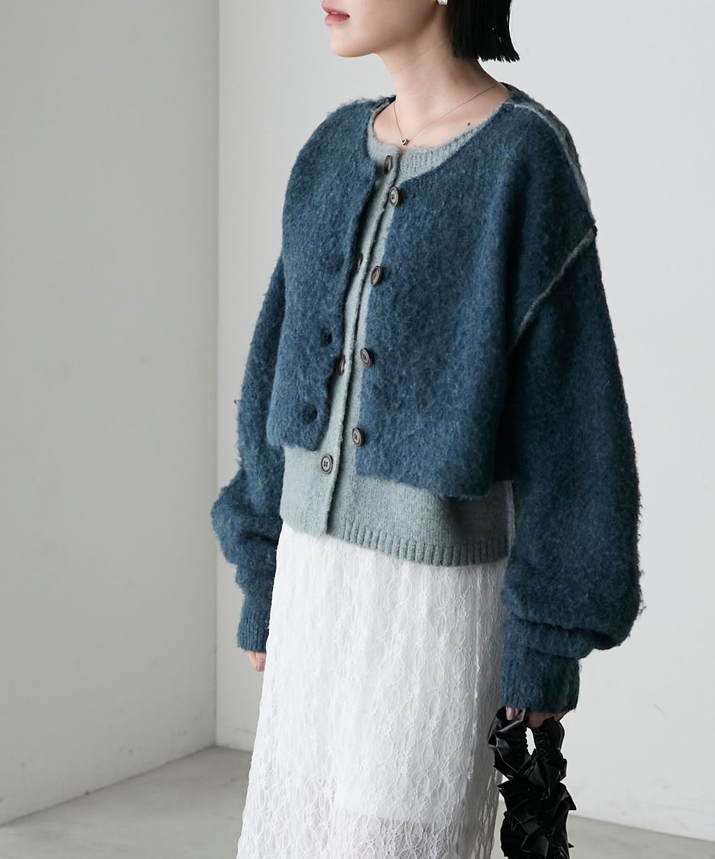 forksy. 假兩件短版落肩針織開襟外套_95