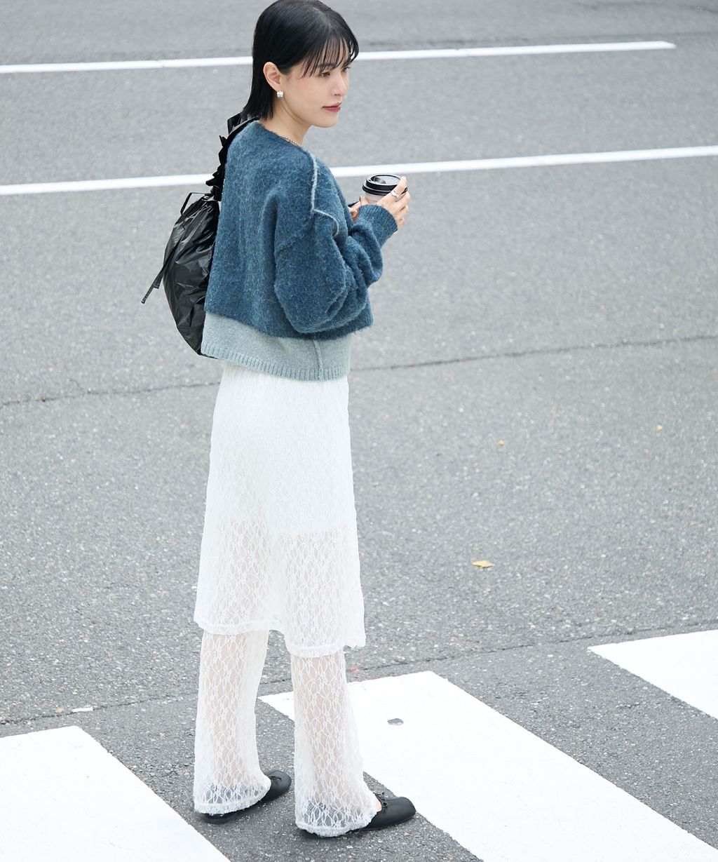 forksy. 假兩件短版落肩針織開襟外套_88