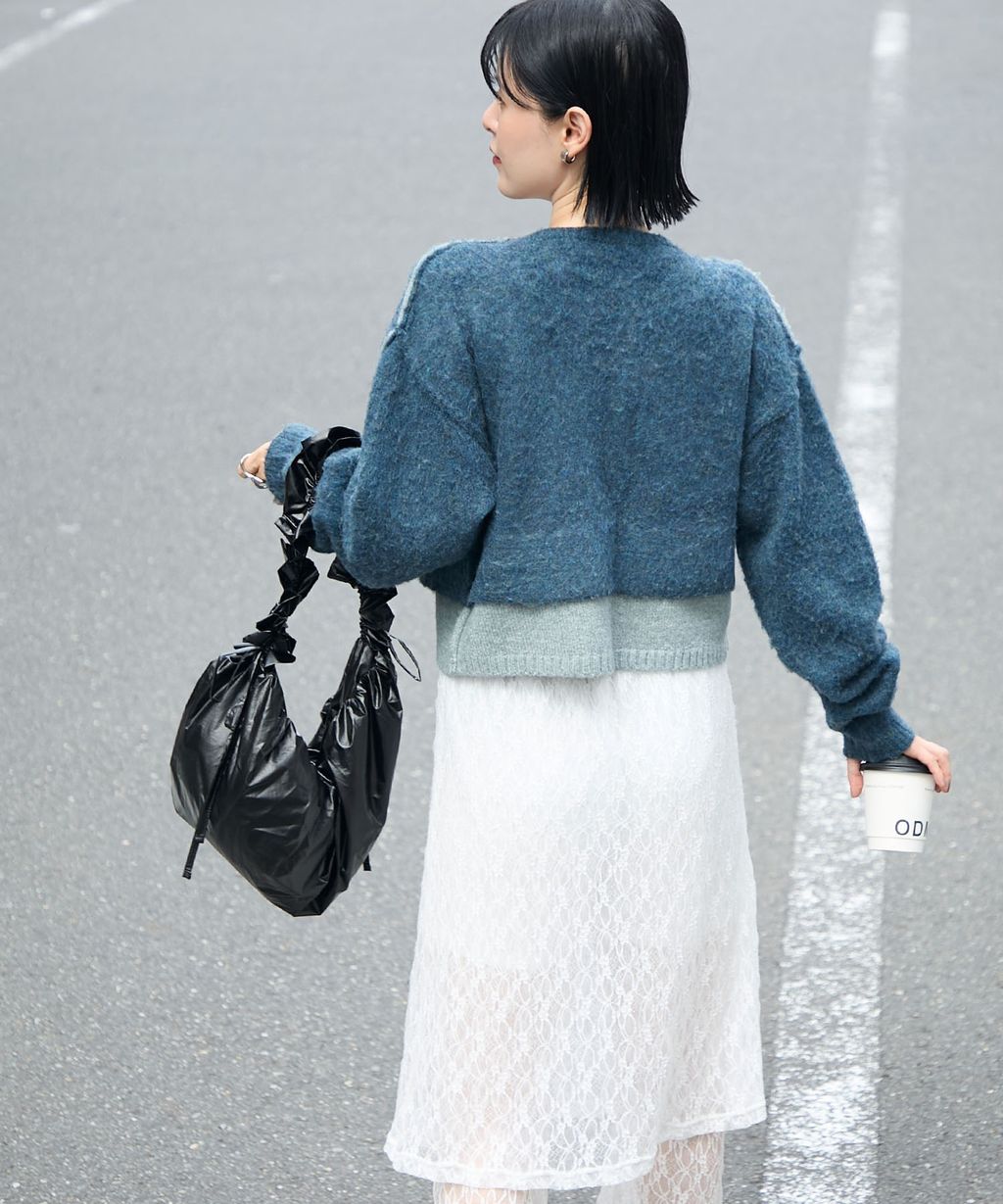 forksy. 假兩件短版落肩針織開襟外套_86