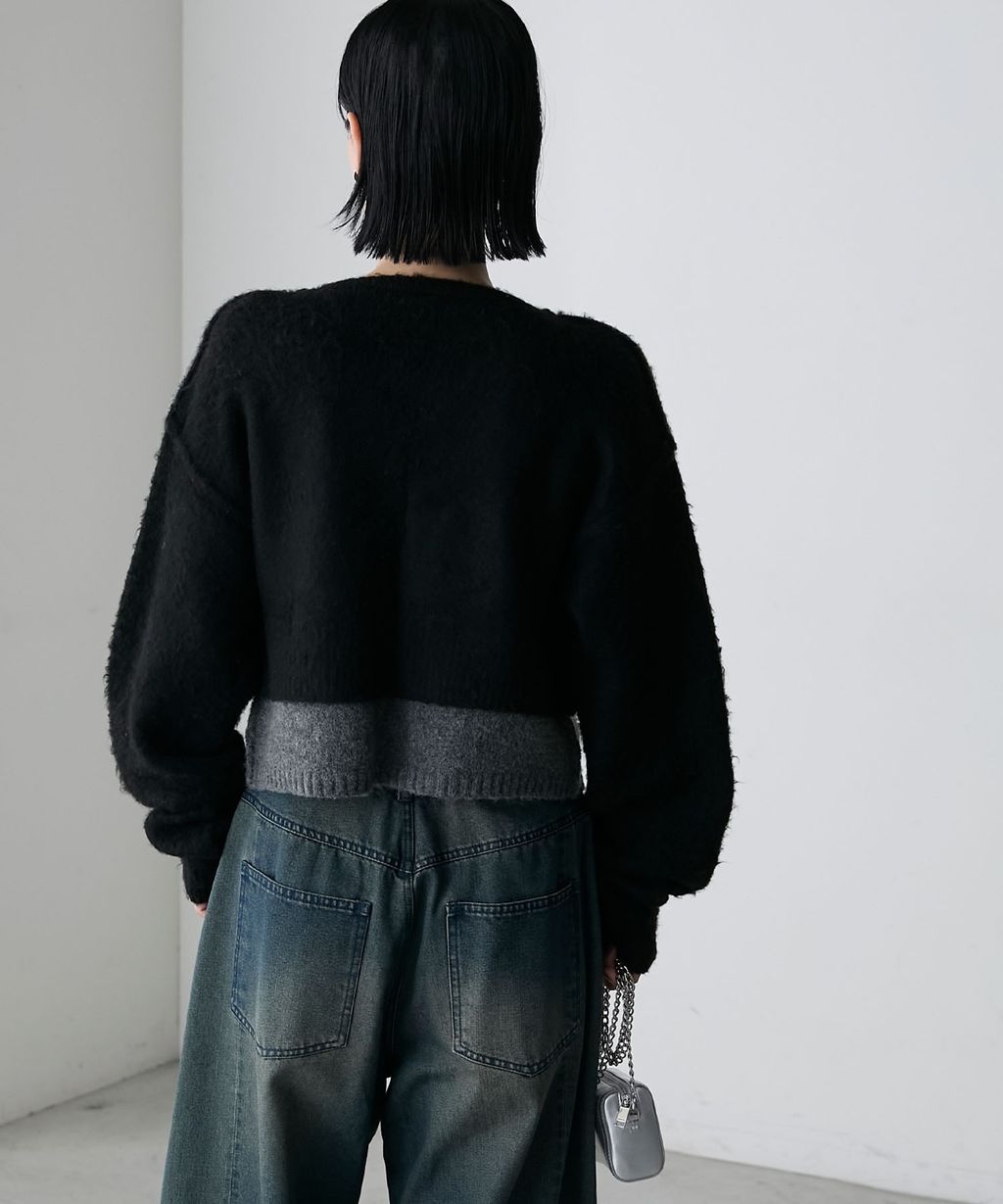 forksy. 假兩件短版落肩針織開襟外套_50