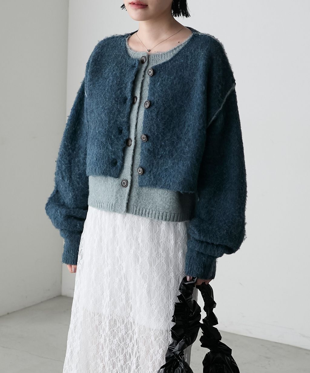 forksy. 假兩件短版落肩針織開襟外套_22