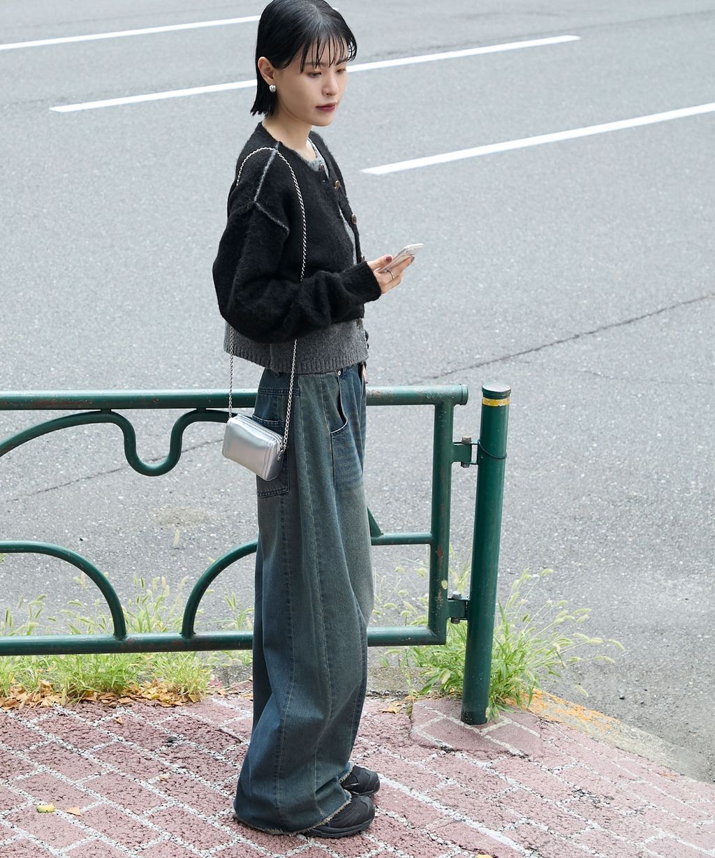 forksy. 假兩件短版落肩針織開襟外套_43