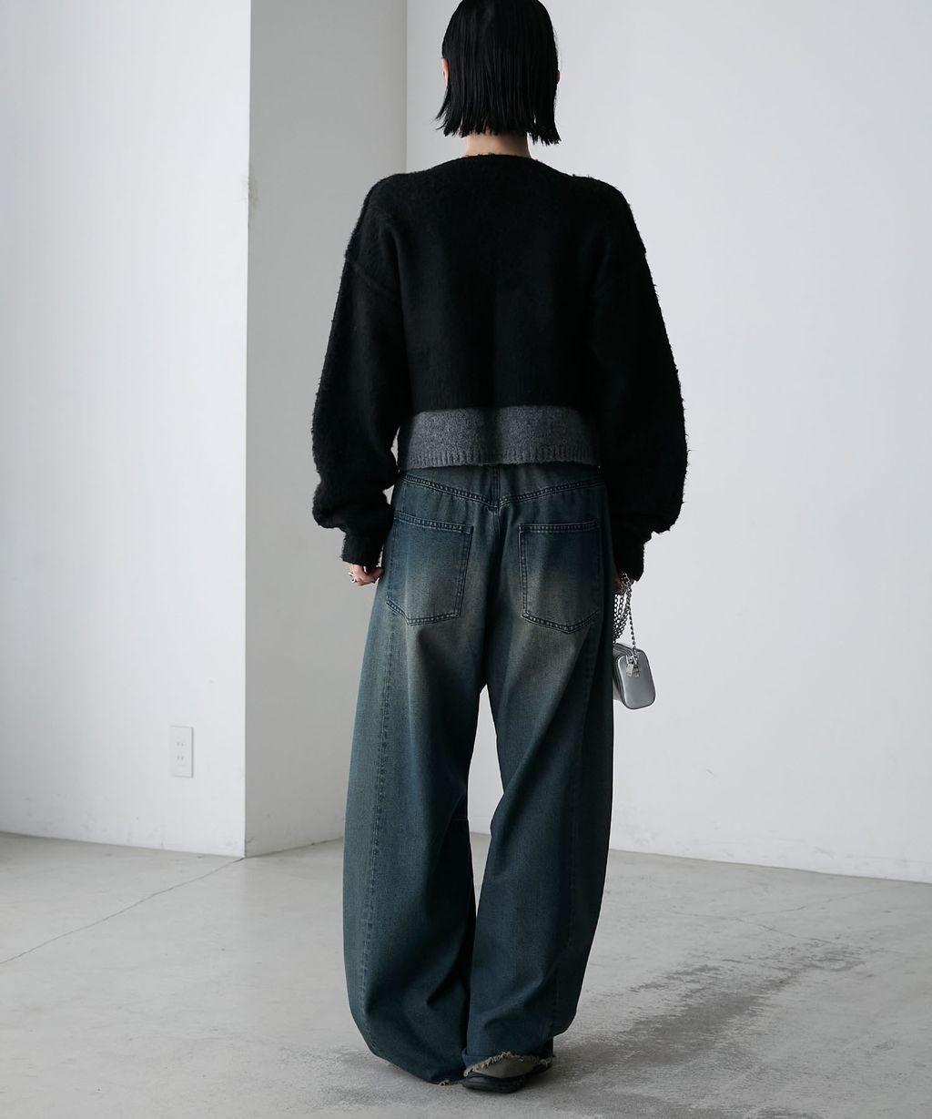 forksy. 假兩件短版落肩針織開襟外套_55