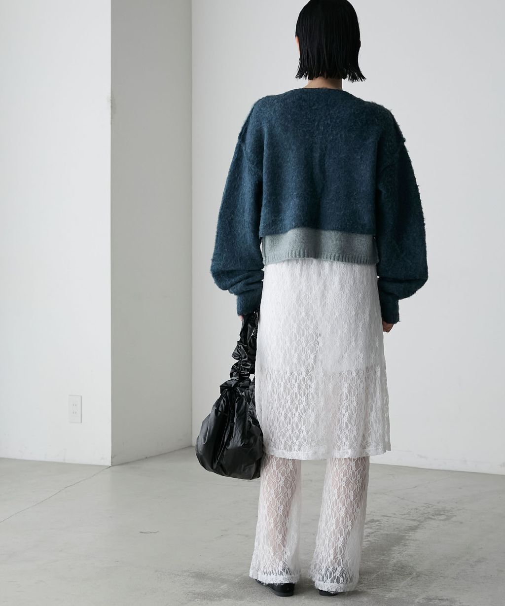 forksy. 假兩件短版落肩針織開襟外套_101