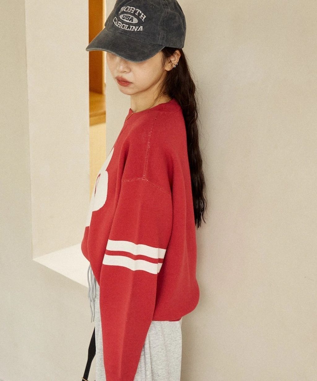 MARY QUANT 花朵logo袖線運動風針織大學T_9