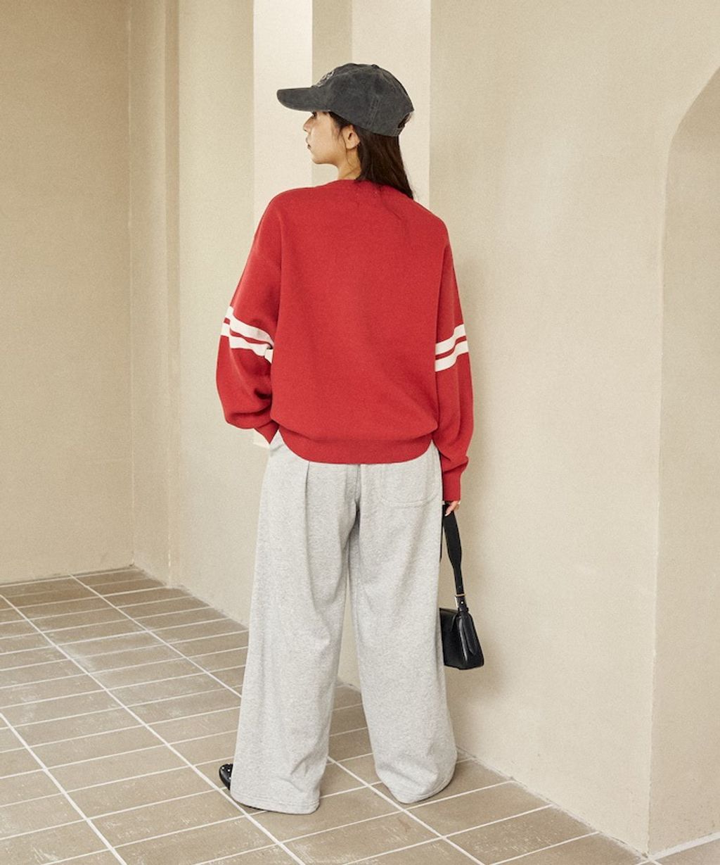 MARY QUANT 花朵logo袖線運動風針織大學T_13