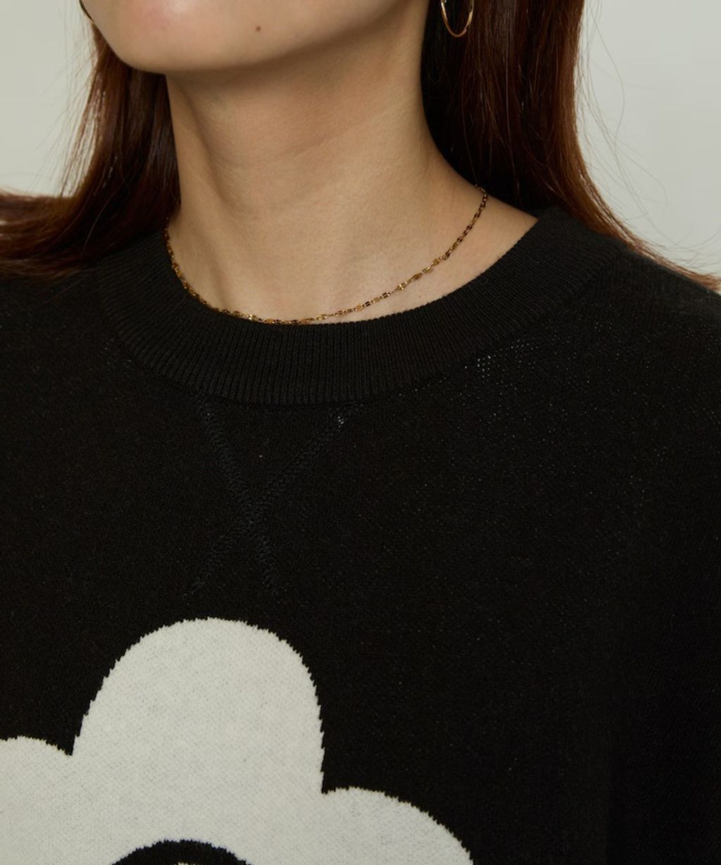 MARY QUANT 花朵logo袖線運動風針織大學T_54