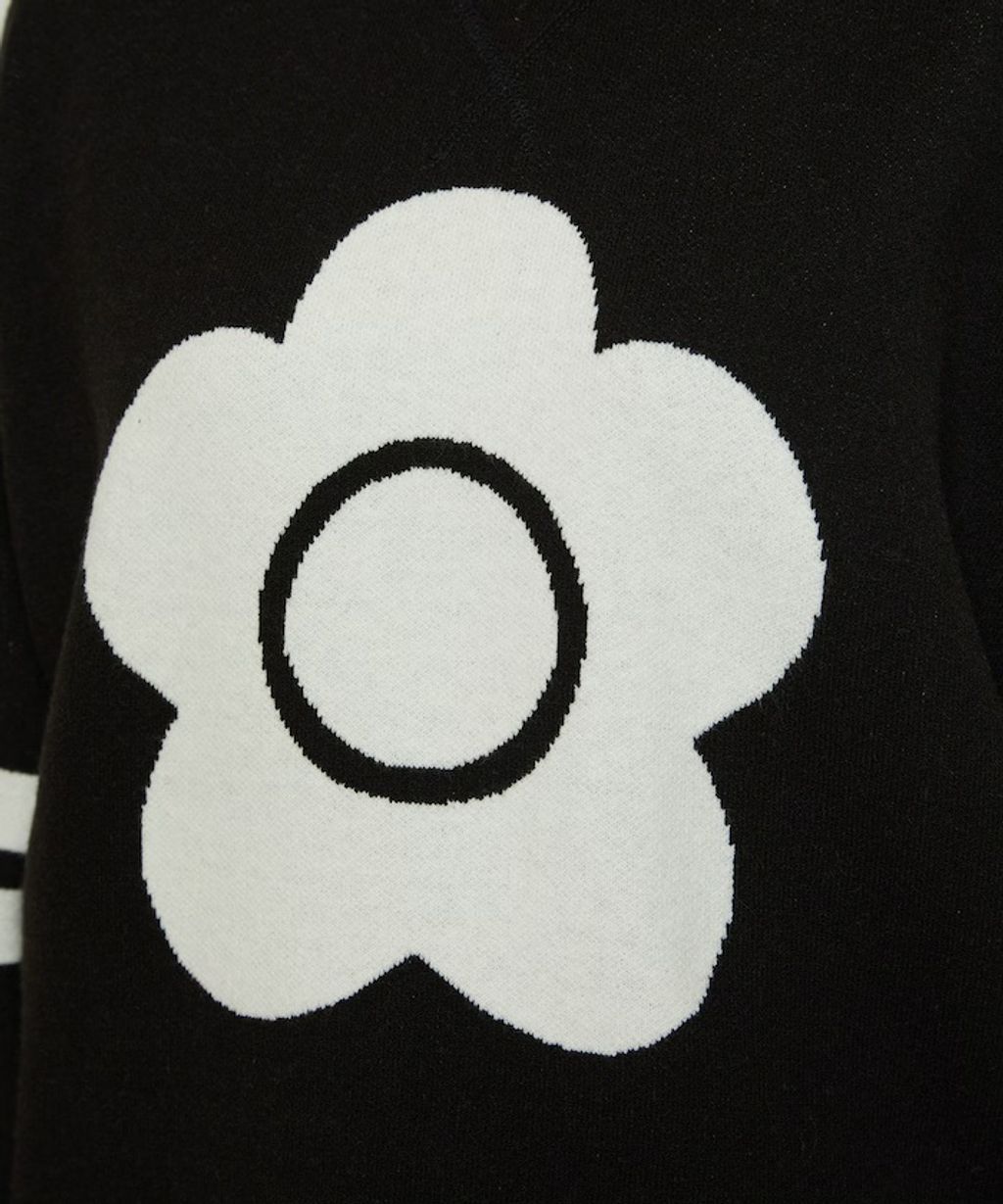 MARY QUANT 花朵logo袖線運動風針織大學T_29