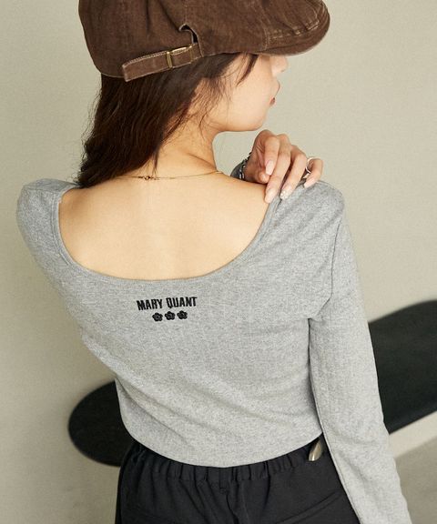 MARY QUANT 單點小雛菊刺繡2WAY前後兩穿針拔羅紋面料_4