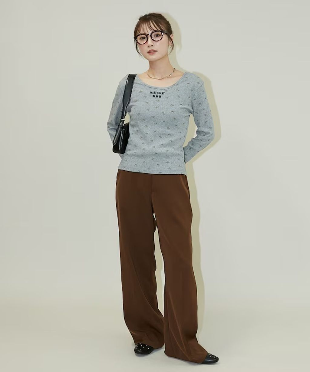 MARY QUANT 單點小雛菊刺繡2WAY前後兩穿針拔羅紋面料_78