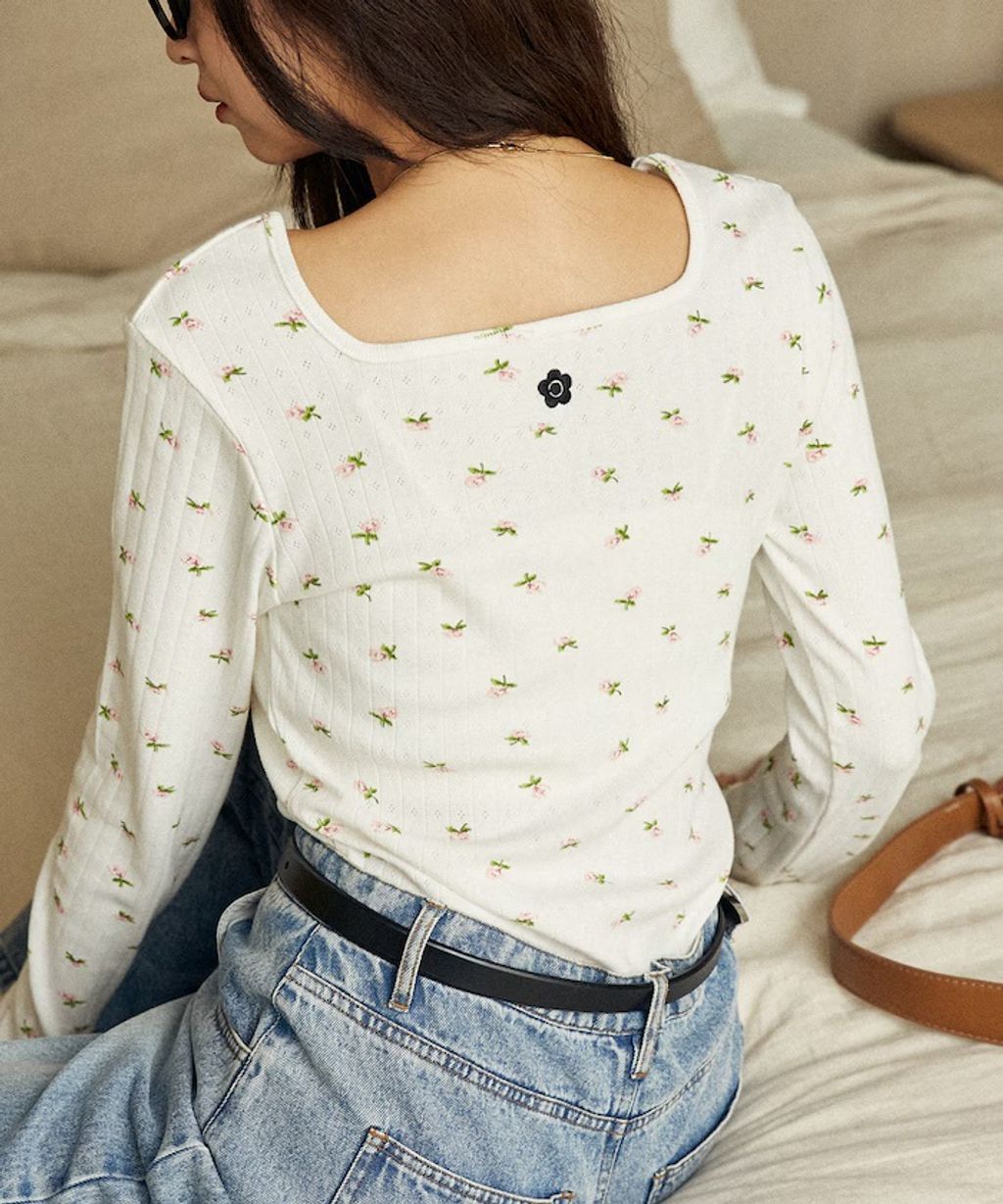 MARY QUANT 單點小雛菊刺繡2WAY前後兩穿針拔羅紋面料_7