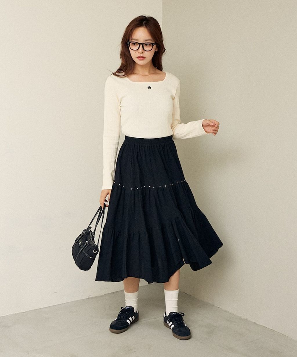 MARY QUANT 單點小雛菊刺繡2WAY前後兩穿針拔羅紋面料_84