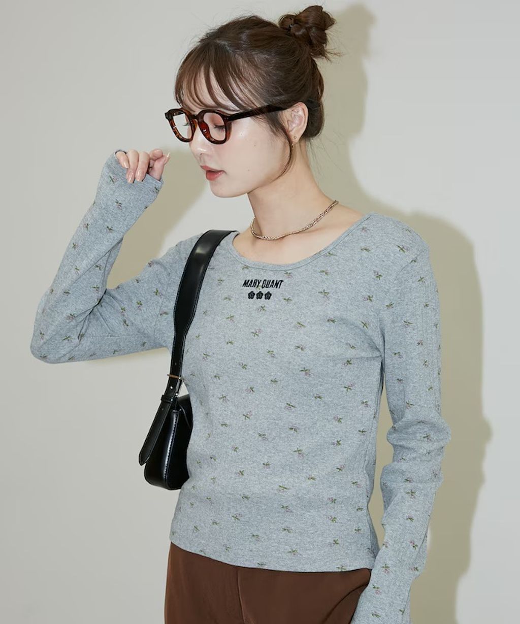 MARY QUANT 單點小雛菊刺繡2WAY前後兩穿針拔羅紋面料_80