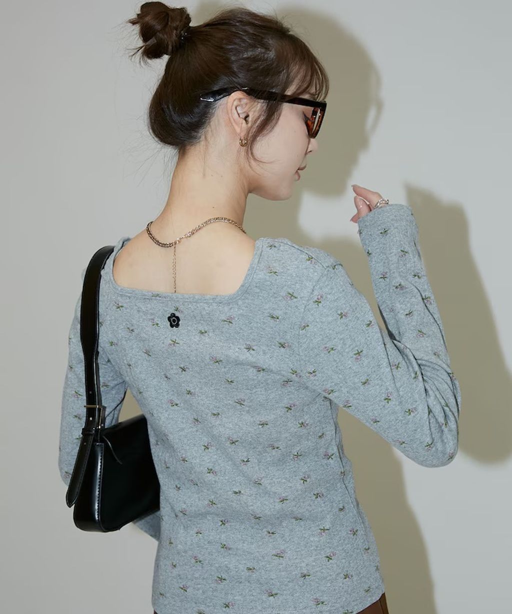 MARY QUANT 單點小雛菊刺繡2WAY前後兩穿針拔羅紋面料_74