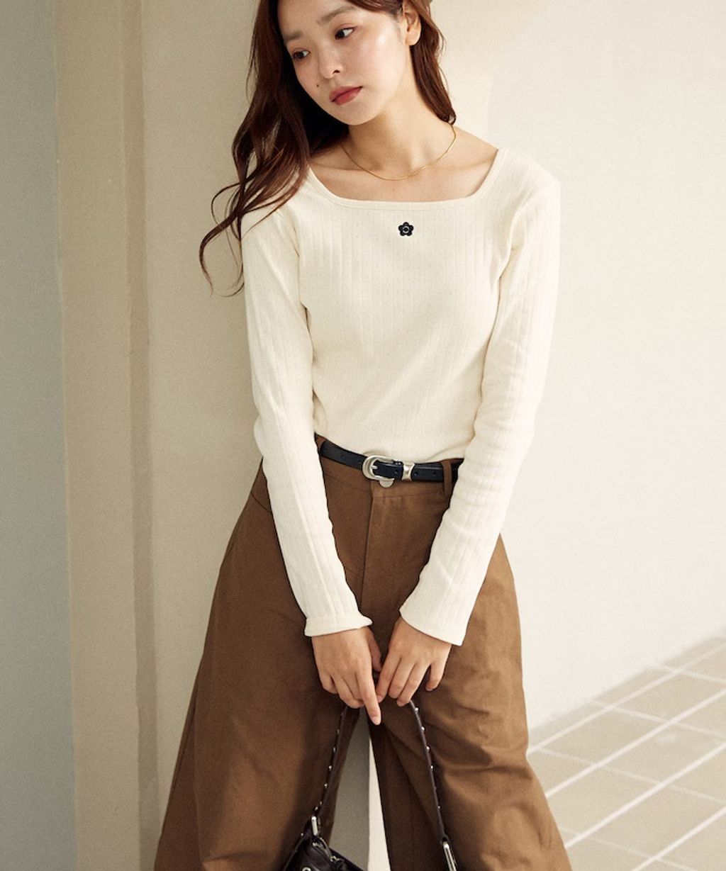 MARY QUANT 單點小雛菊刺繡2WAY前後兩穿針拔羅紋面料_62