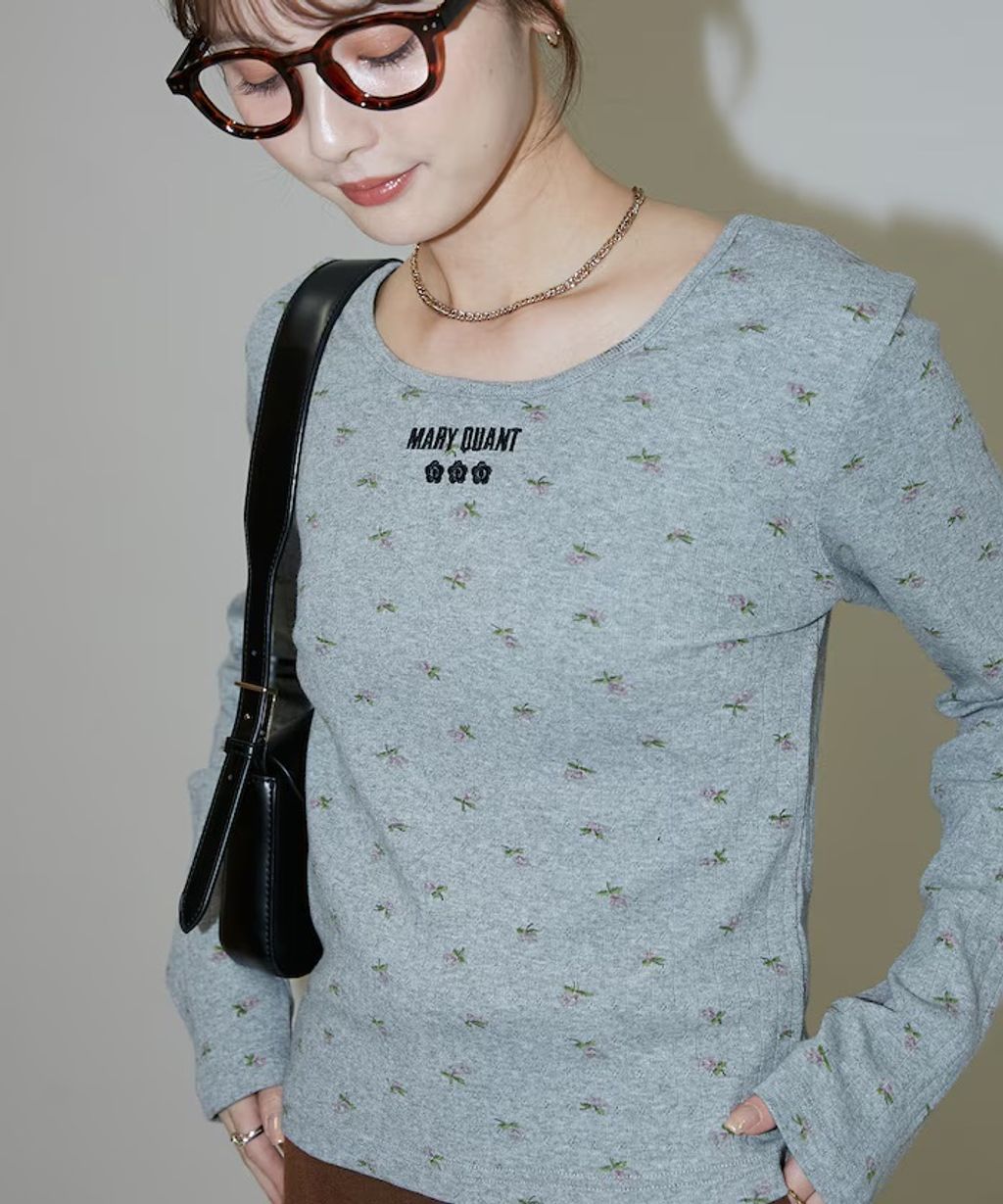 MARY QUANT 單點小雛菊刺繡2WAY前後兩穿針拔羅紋面料_81