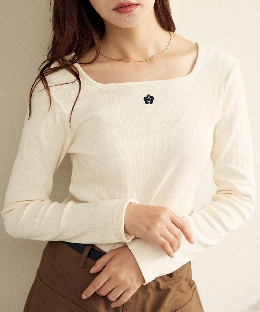 MARY QUANT 單點小雛菊刺繡2WAY前後兩穿針拔羅紋面料_58