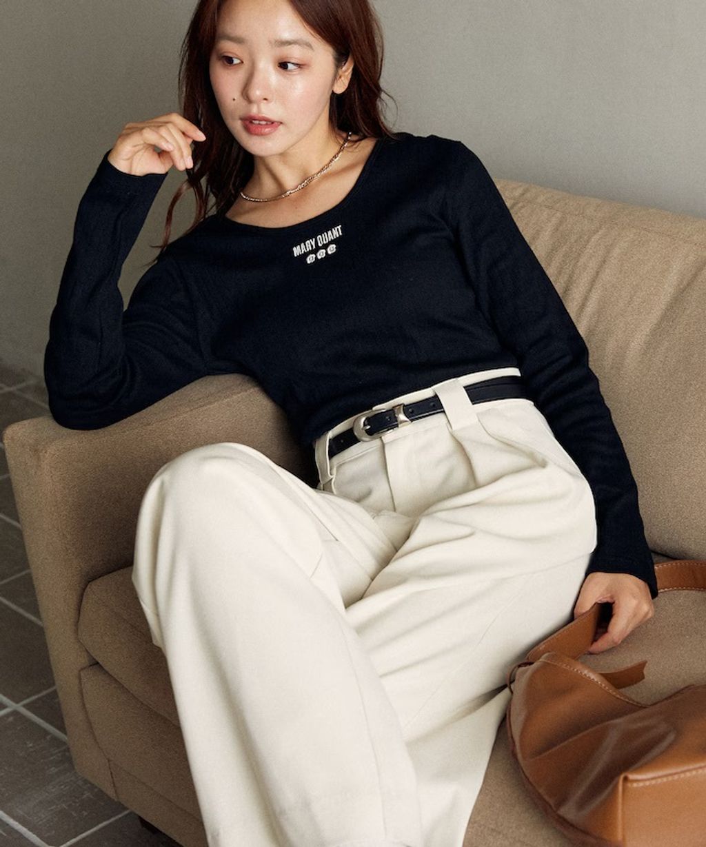 MARY QUANT 單點小雛菊刺繡2WAY前後兩穿針拔羅紋面料_34