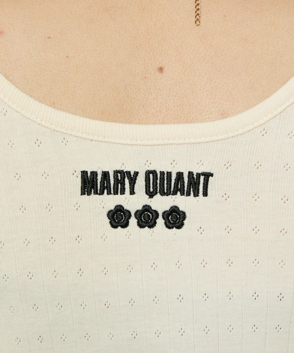 MARY QUANT 單點小雛菊刺繡2WAY前後兩穿針拔羅紋面料_70