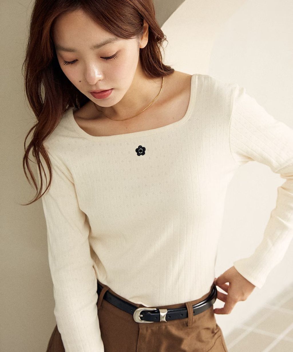 MARY QUANT 單點小雛菊刺繡2WAY前後兩穿針拔羅紋面料_54