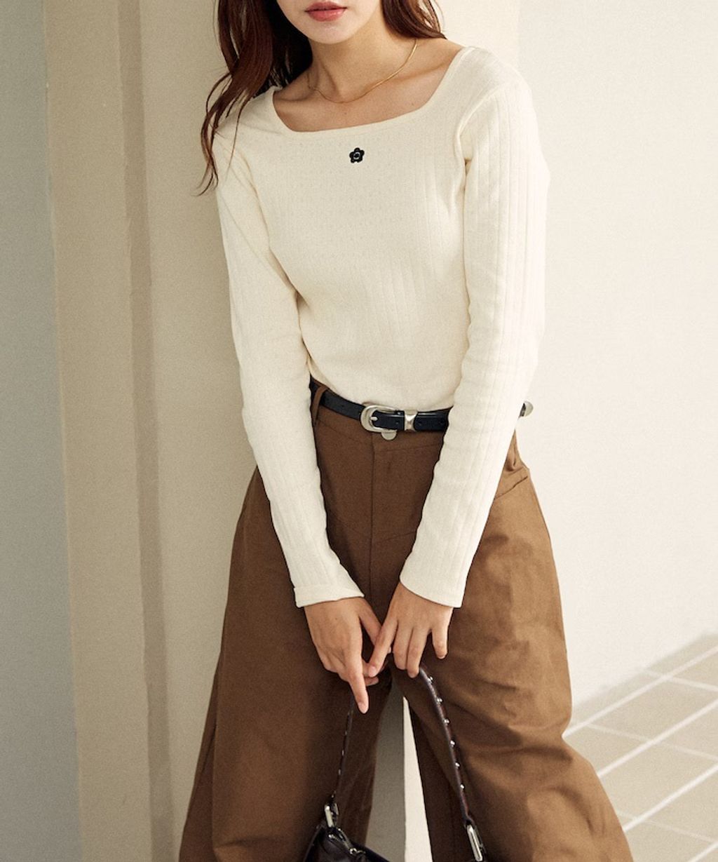 MARY QUANT 單點小雛菊刺繡2WAY前後兩穿針拔羅紋面料_56