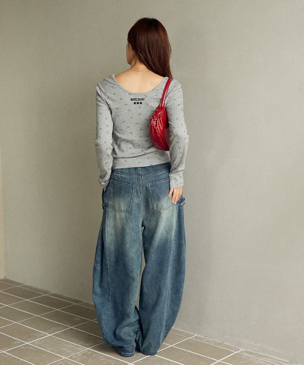 MARY QUANT 單點小雛菊刺繡2WAY前後兩穿針拔羅紋面料_28