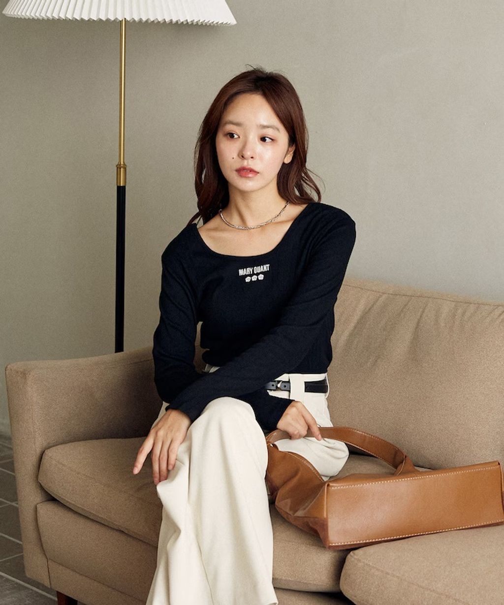 MARY QUANT 單點小雛菊刺繡2WAY前後兩穿針拔羅紋面料_33