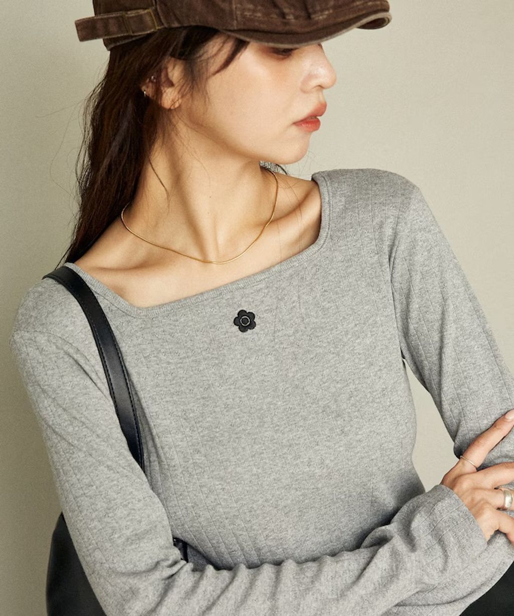 MARY QUANT 單點小雛菊刺繡2WAY前後兩穿針拔羅紋面料_45