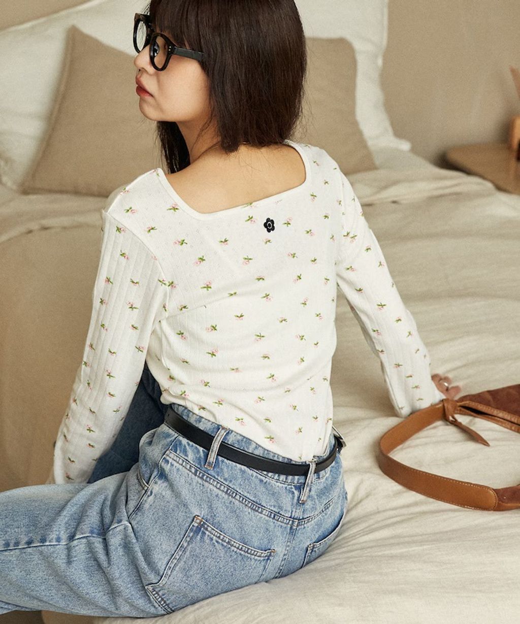 MARY QUANT 單點小雛菊刺繡2WAY前後兩穿針拔羅紋面料_15