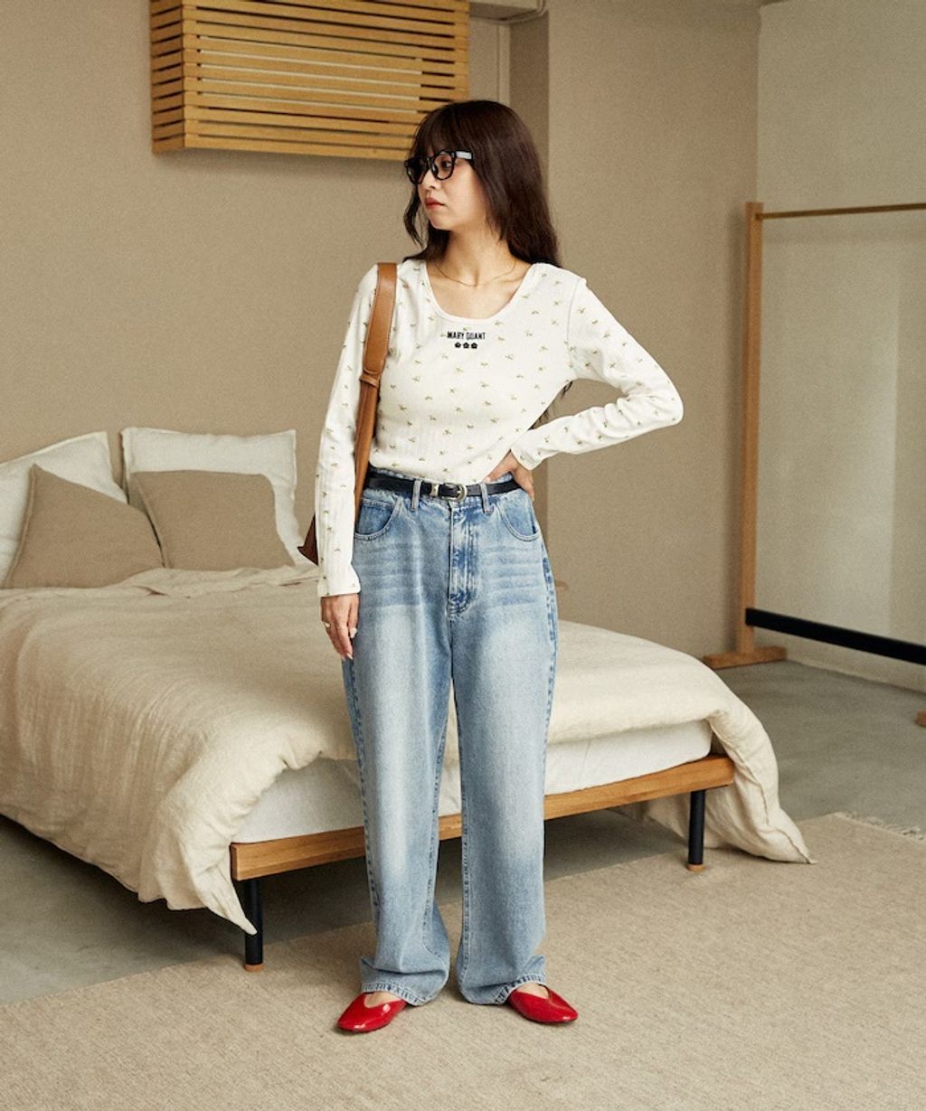 MARY QUANT 單點小雛菊刺繡2WAY前後兩穿針拔羅紋面料_12