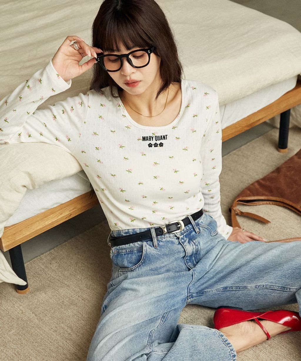 MARY QUANT 單點小雛菊刺繡2WAY前後兩穿針拔羅紋面料_16