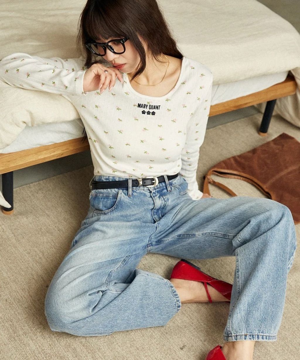 MARY QUANT 單點小雛菊刺繡2WAY前後兩穿針拔羅紋面料_9