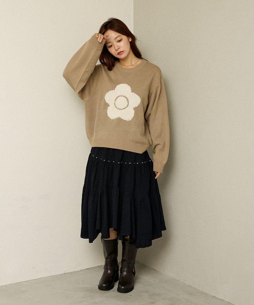 MARY QUANT 相良刺繡花朵提花針織上衣_80