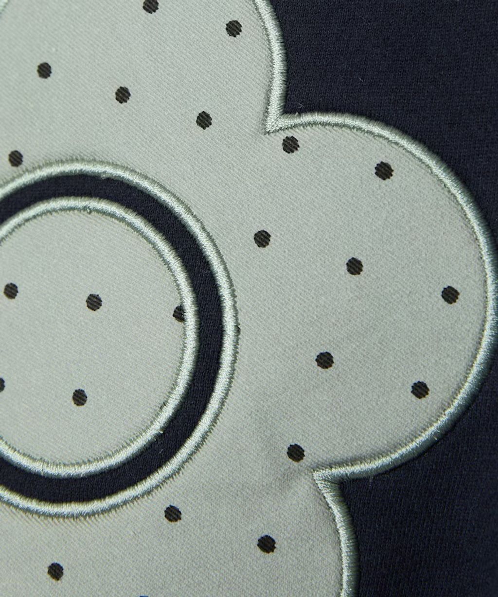 MARY QUANT 經典雛菊圓點布料拼接Oversize大學T_61