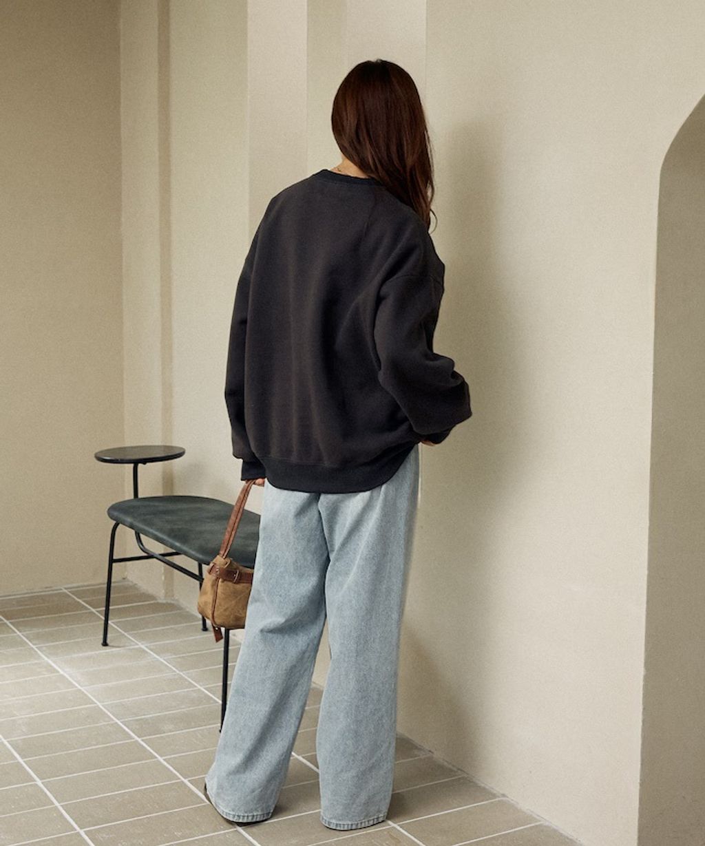 MARY QUANT 經典雛菊圓點布料拼接Oversize大學T_37