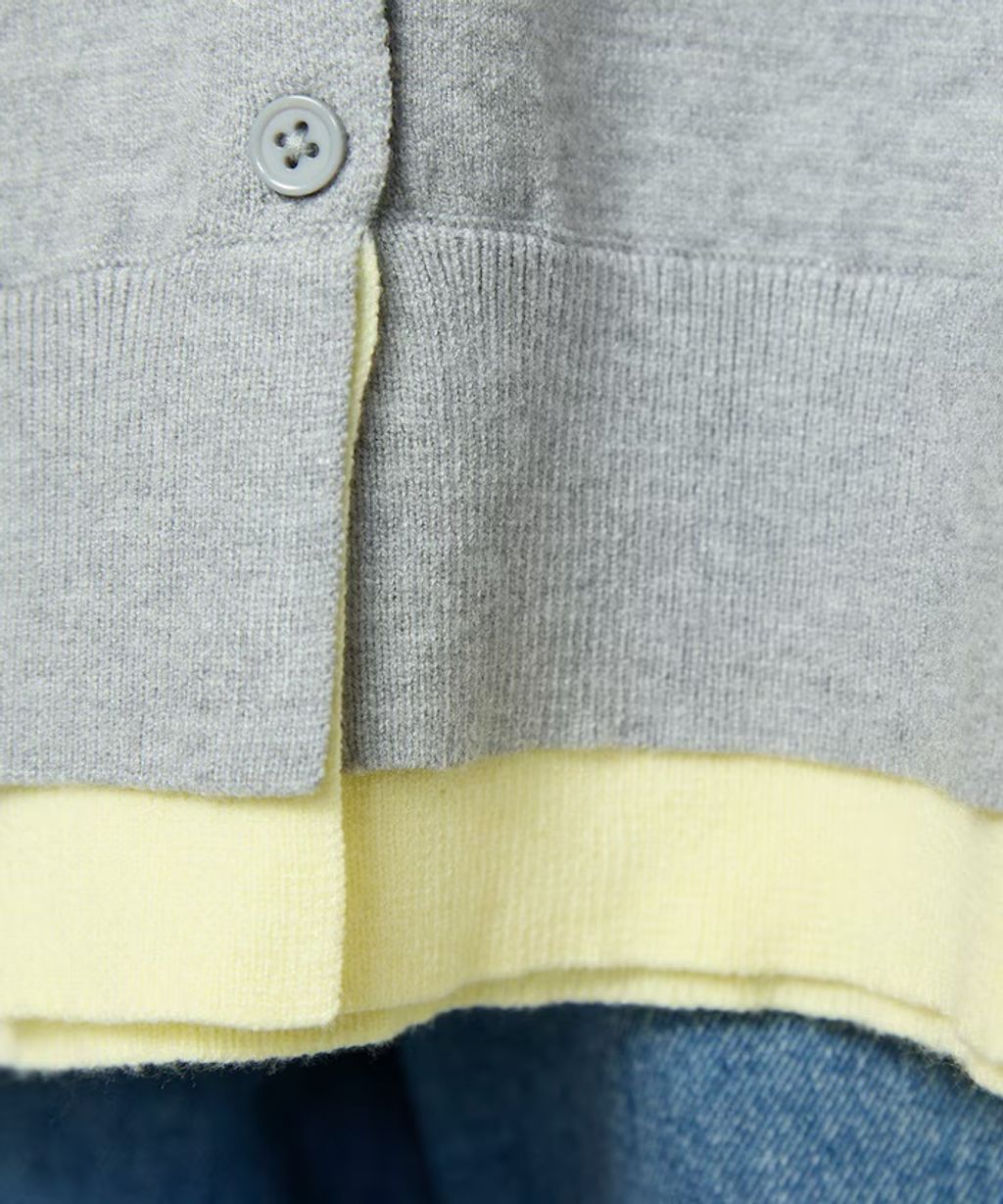 MARY QUANT 雛菊刺繡假兩件修身剪裁針織外套_69