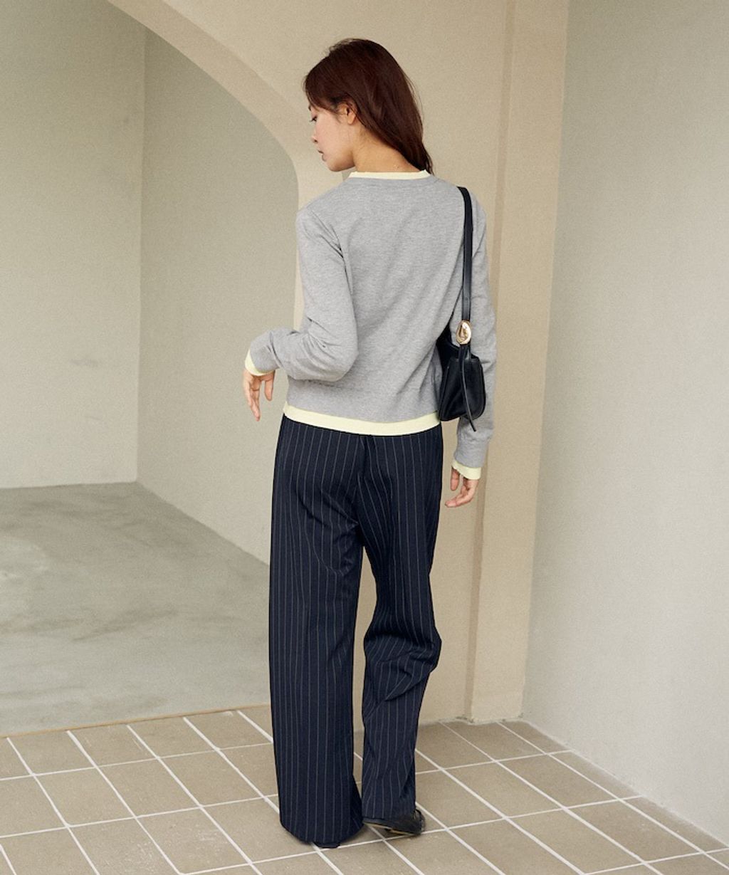 MARY QUANT 雛菊刺繡假兩件修身剪裁針織外套_65