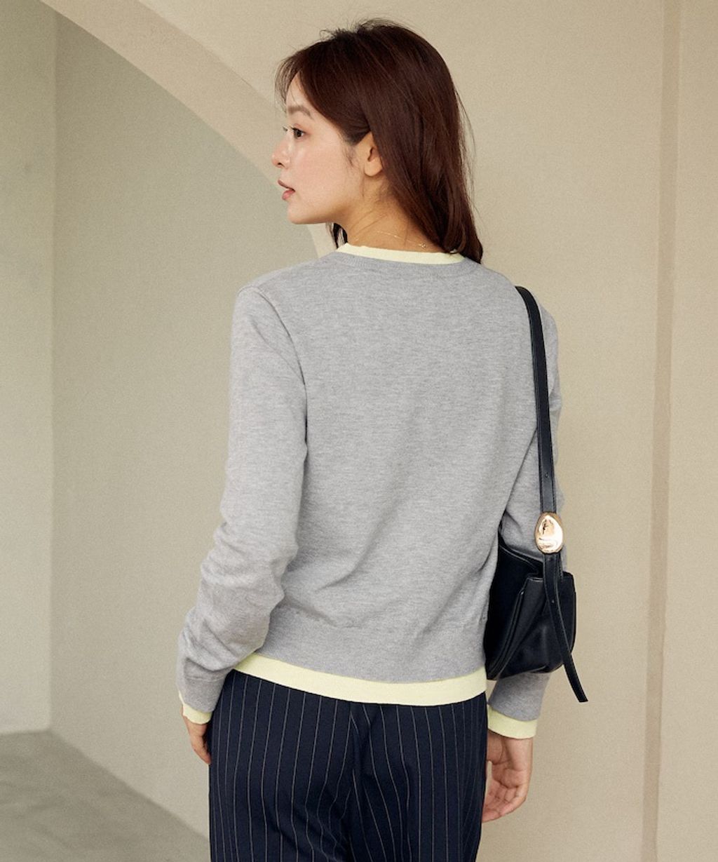 MARY QUANT 雛菊刺繡假兩件修身剪裁針織外套_62