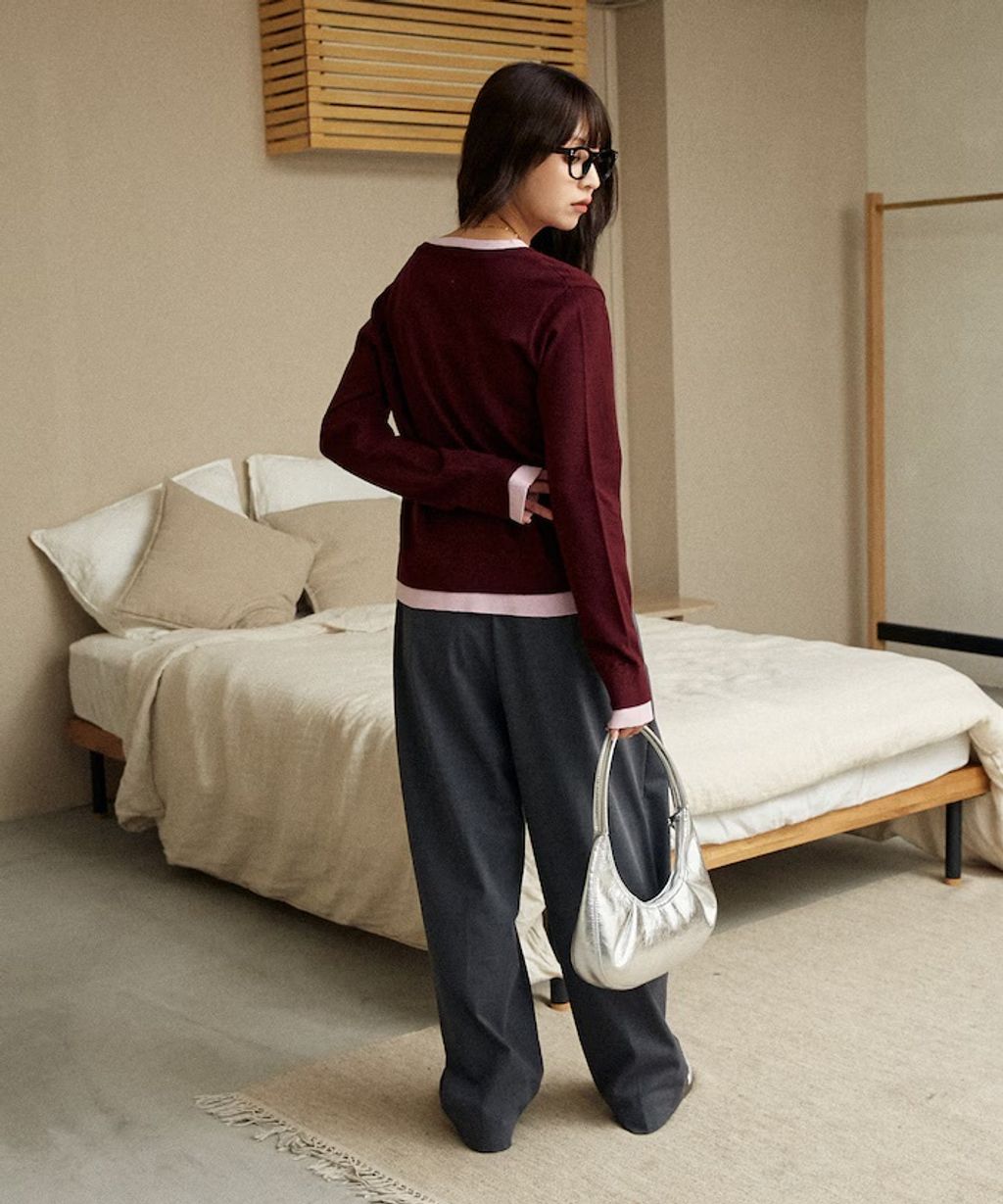 MARY QUANT 雛菊刺繡假兩件修身剪裁針織外套_51