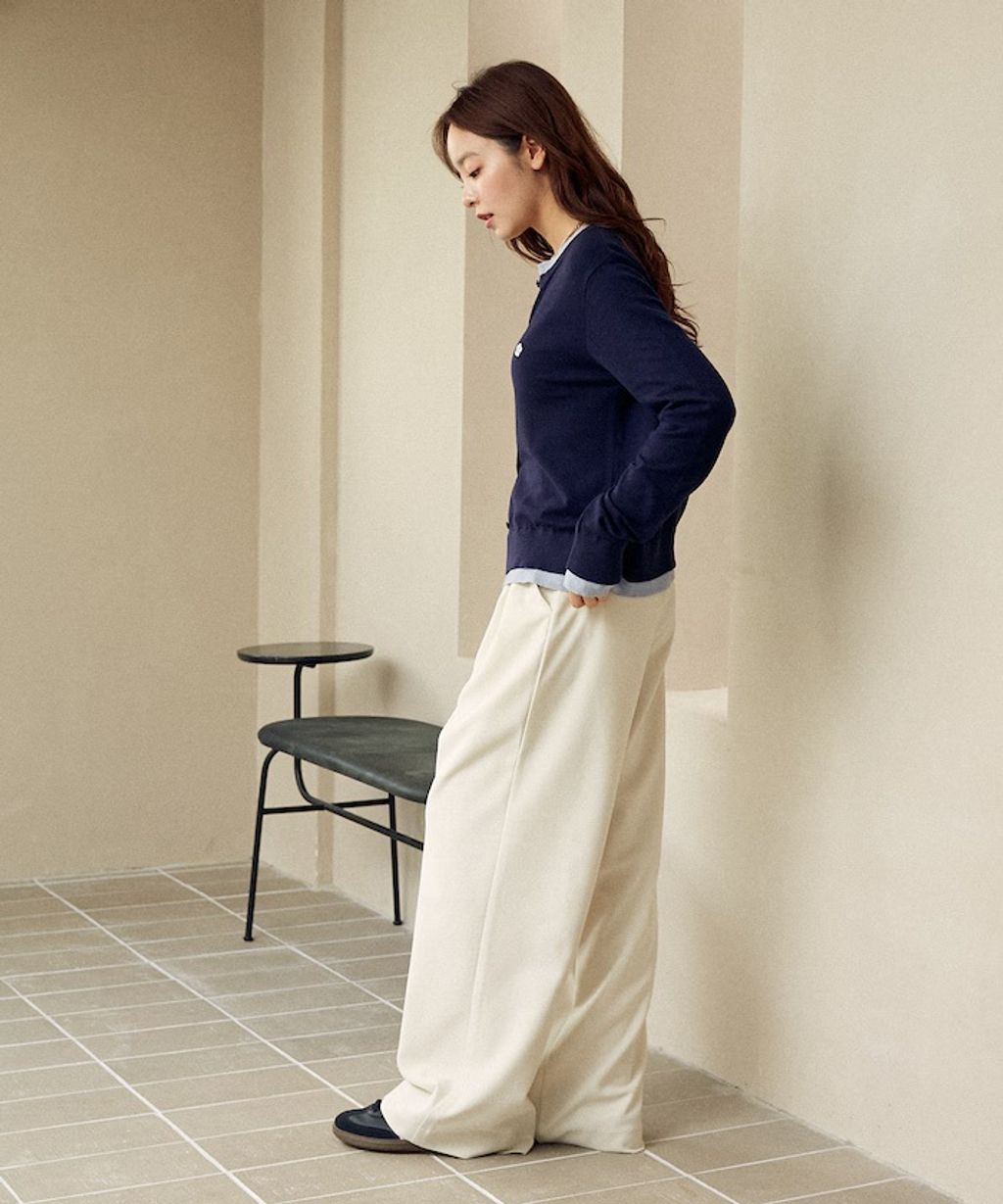 MARY QUANT 雛菊刺繡假兩件修身剪裁針織外套_37