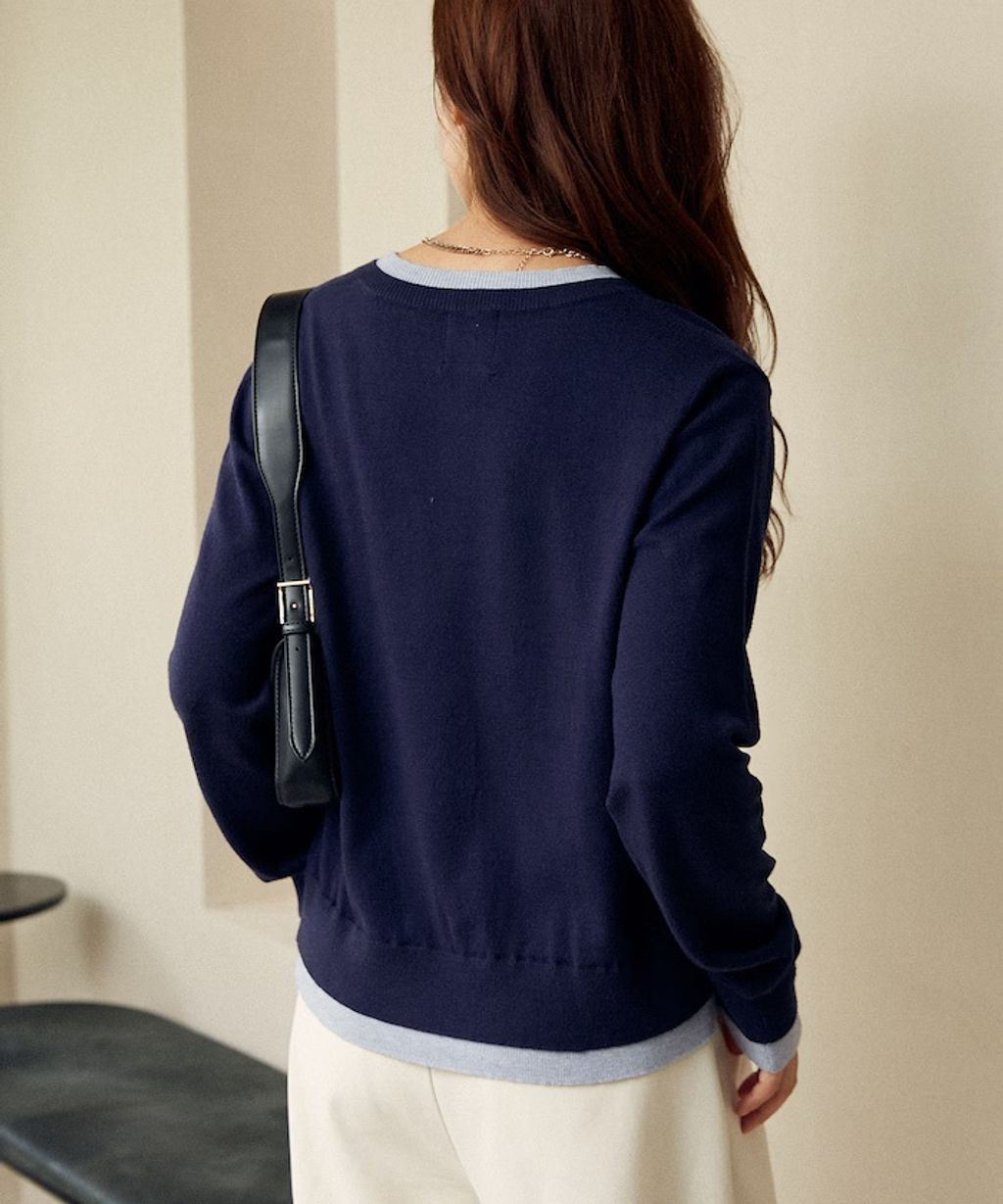 MARY QUANT 雛菊刺繡假兩件修身剪裁針織外套_34