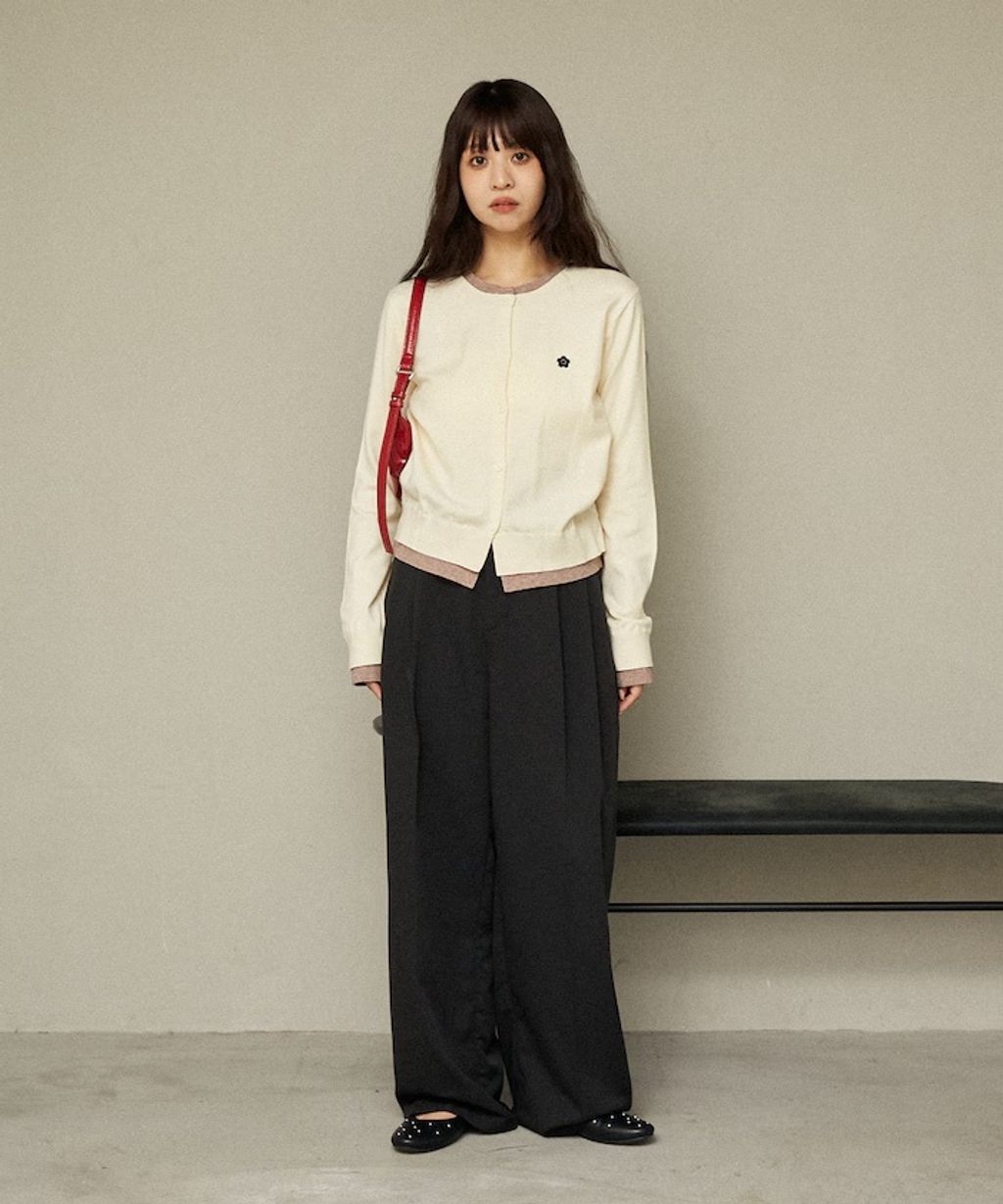 MARY QUANT 雛菊刺繡假兩件修身剪裁針織外套_27