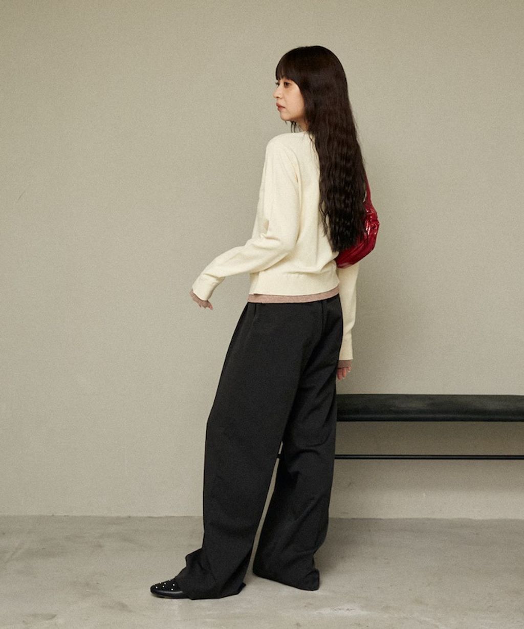 MARY QUANT 雛菊刺繡假兩件修身剪裁針織外套_25