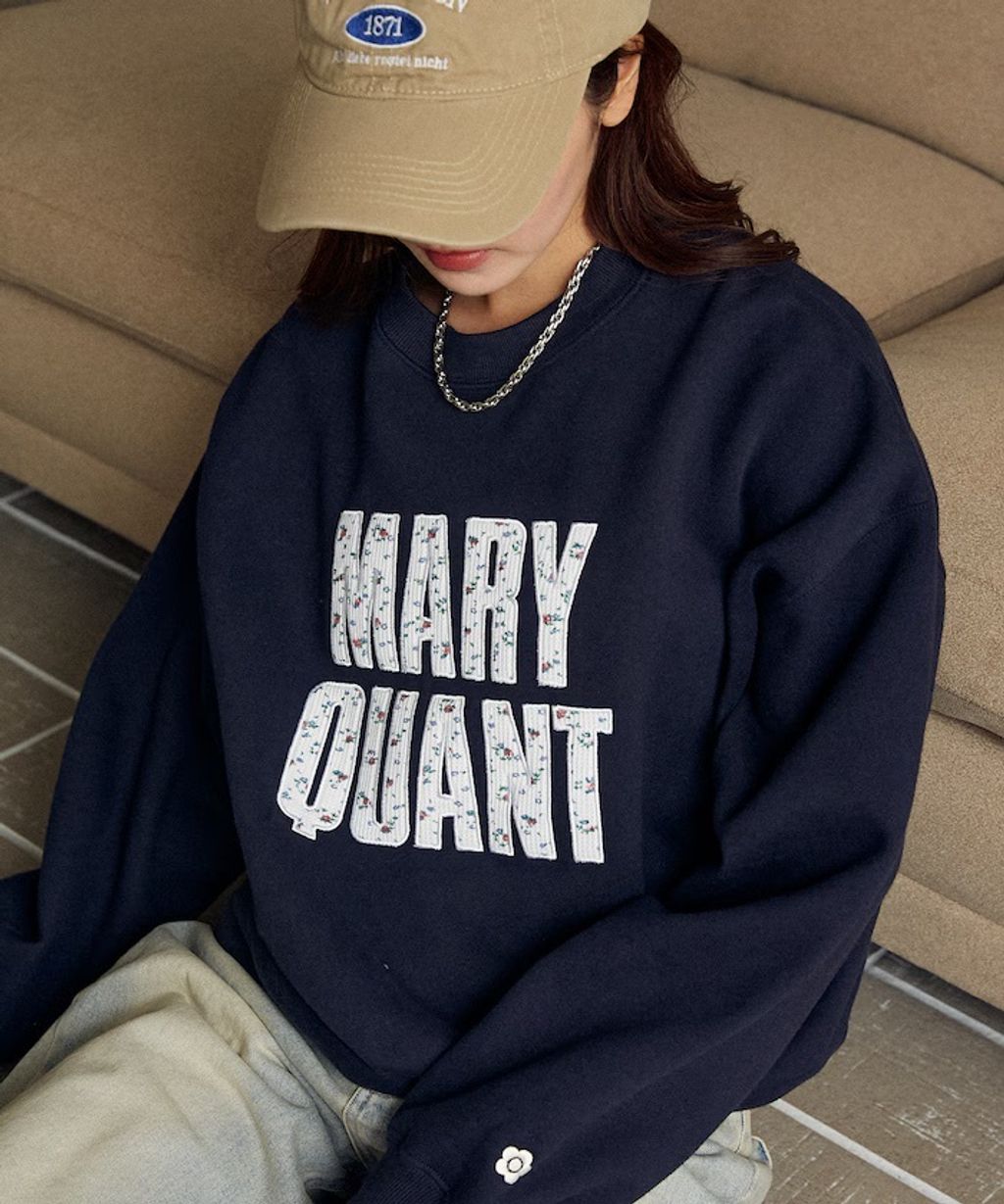 MARY QUANT 雛菊華夫紋logo字樣Oversize大學T_6