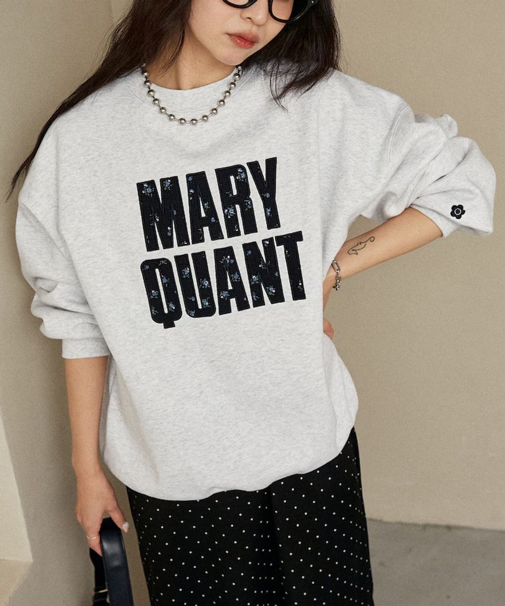MARY QUANT 雛菊華夫紋logo字樣Oversize大學T_1