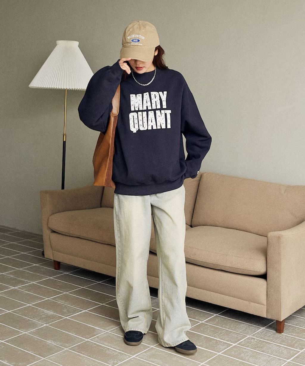 MARY QUANT 雛菊華夫紋logo字樣Oversize大學T_14