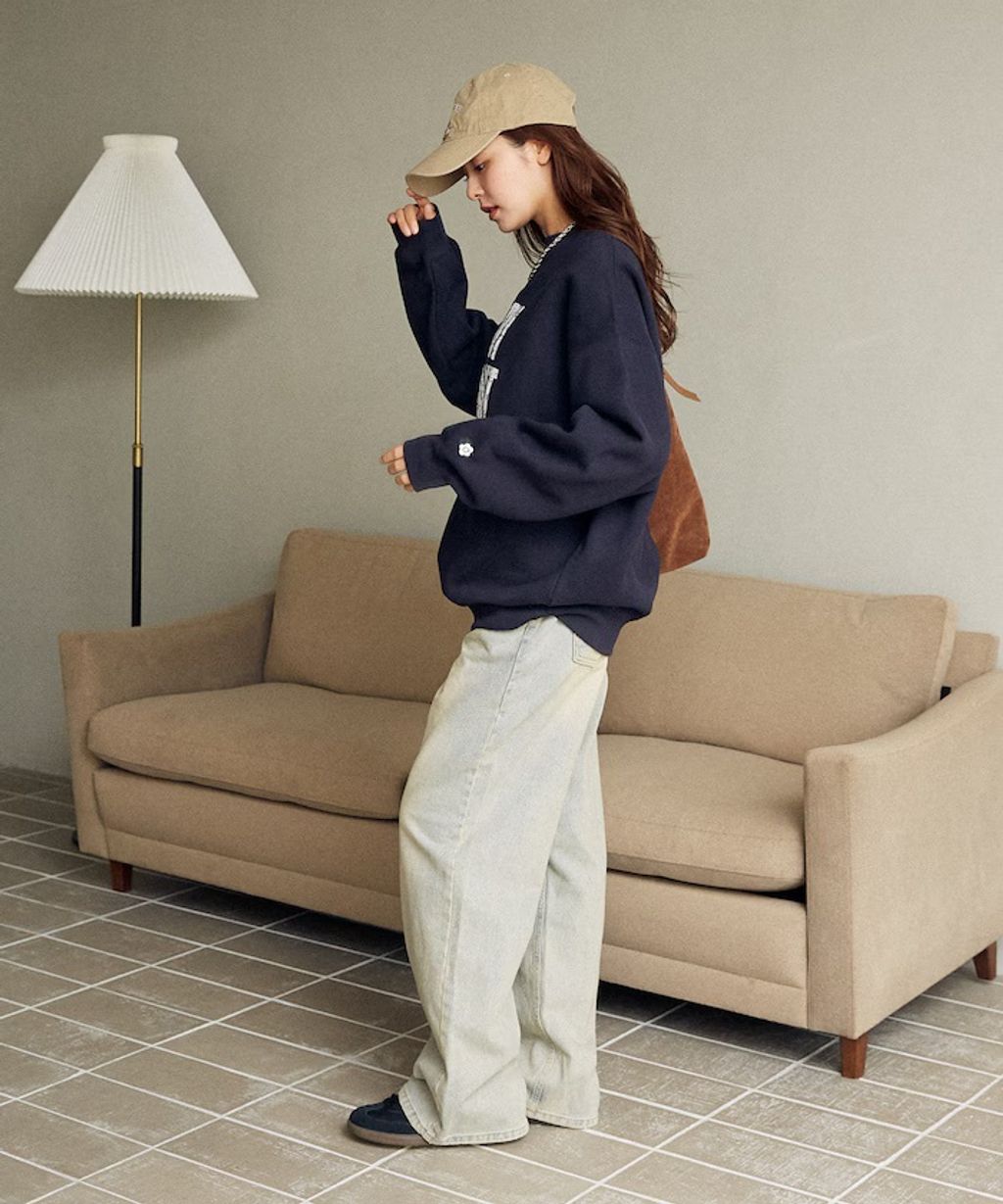 MARY QUANT 雛菊華夫紋logo字樣Oversize大學T_12