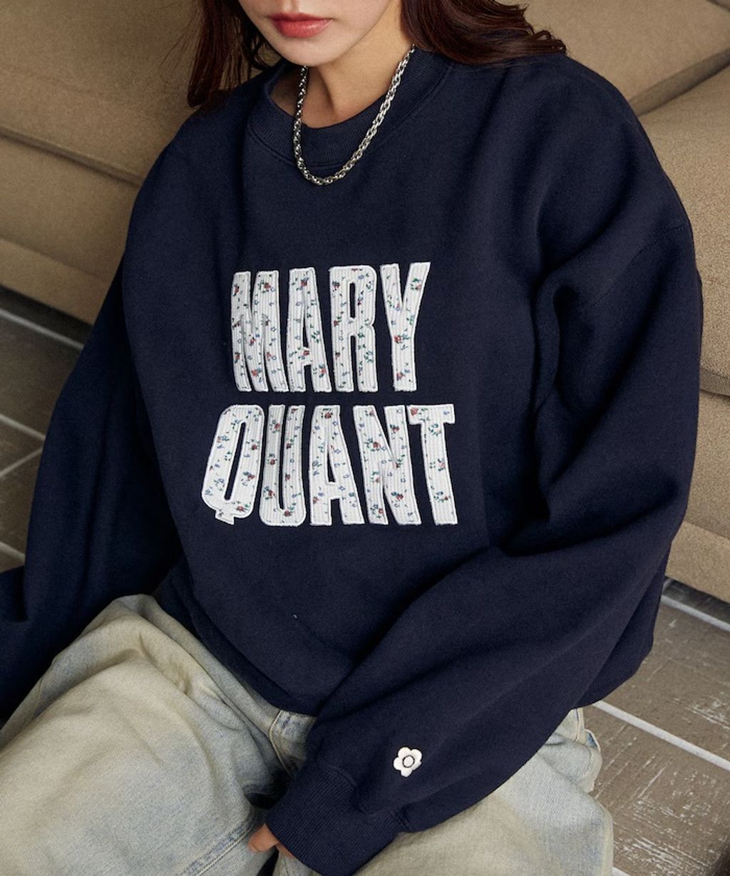 MARY QUANT 雛菊華夫紋logo字樣Oversize大學T_9