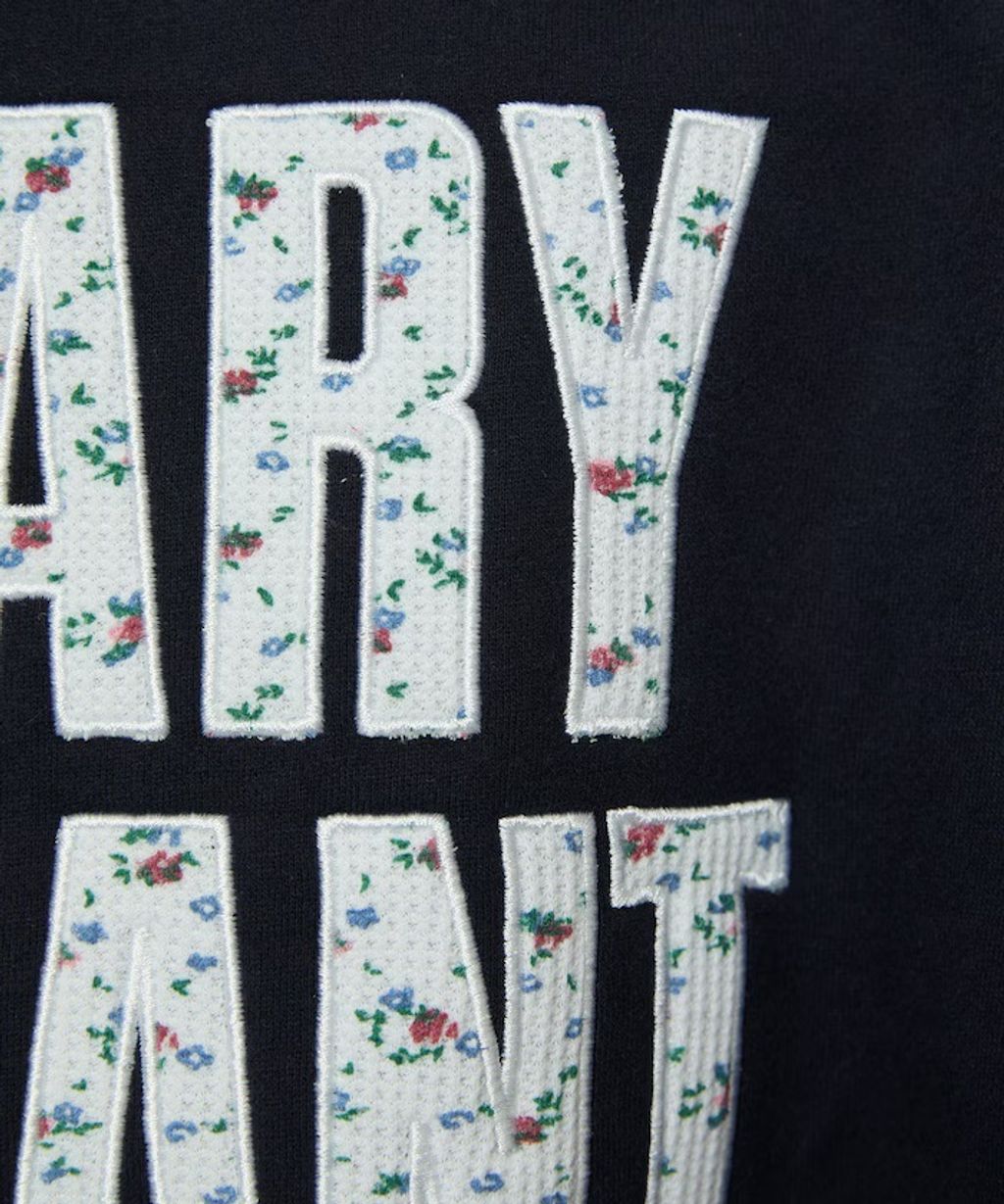 MARY QUANT 雛菊華夫紋logo字樣Oversize大學T_18