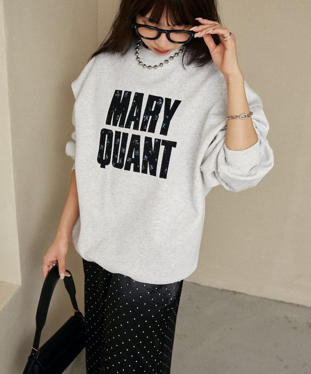 MARY QUANT 雛菊華夫紋logo字樣Oversize大學T_22